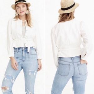 J. Crew Embroidered Jacket in Ivory
